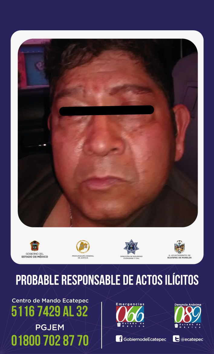 Detiene policía de Ecatepec a un probable homicida en la colonia  Luis Donaldo Colosio
