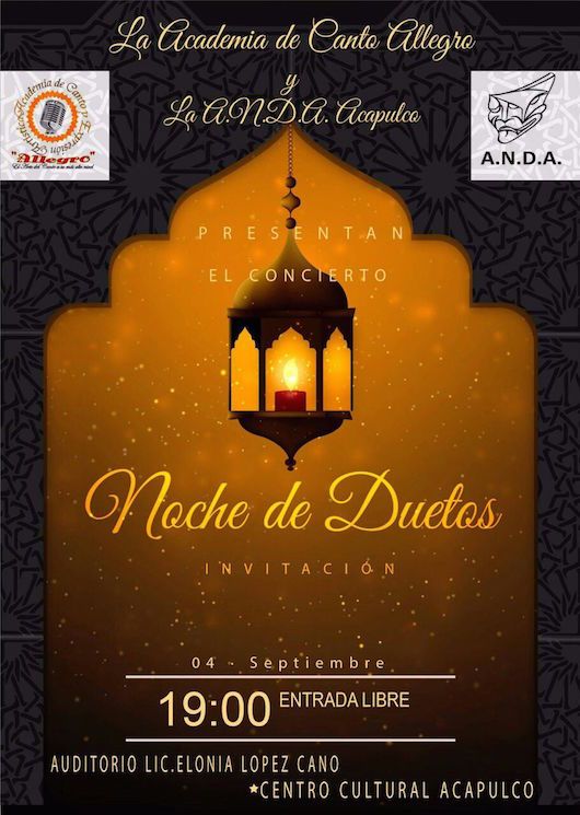 Presentará la ANDA "Noche de Duetos" en Acapulco 
