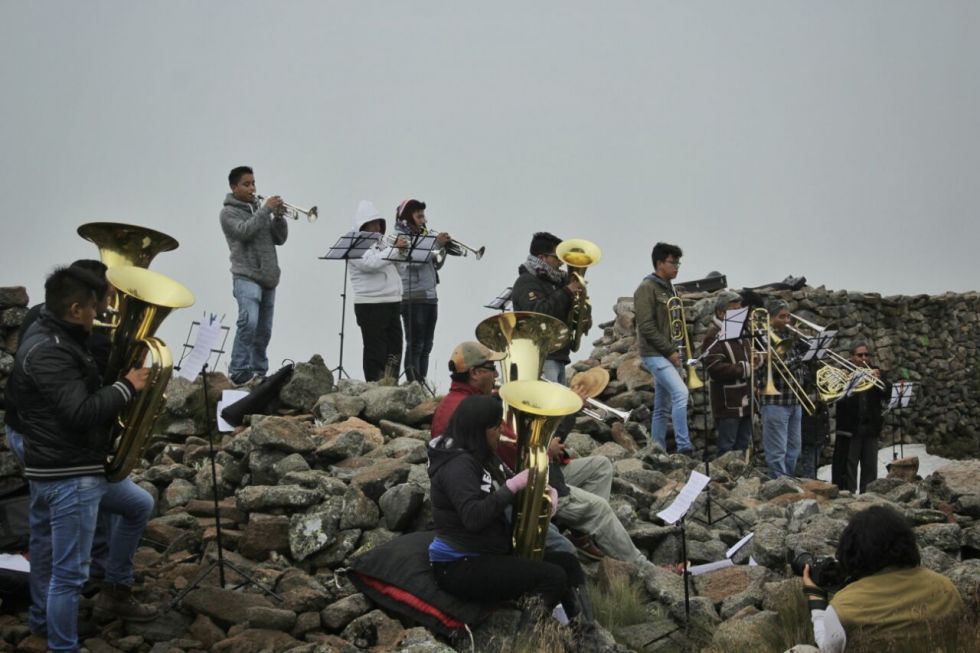 Músicos de la montaña ofrecieron concierto en el monte Tláloc
