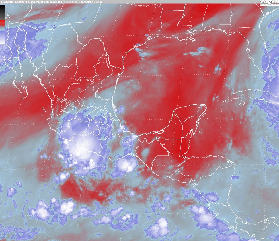 Tormentas fuertes de (50 a 75 mm) se prevén en regiones de Chiapas y Guerrero