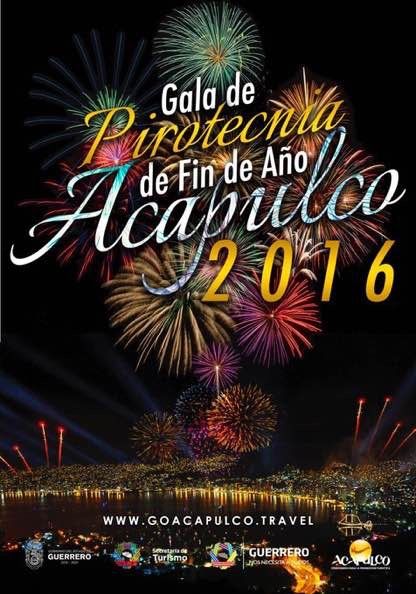 Fascinante gala de pirotecnia por el Año Nuevo en Acapulco 