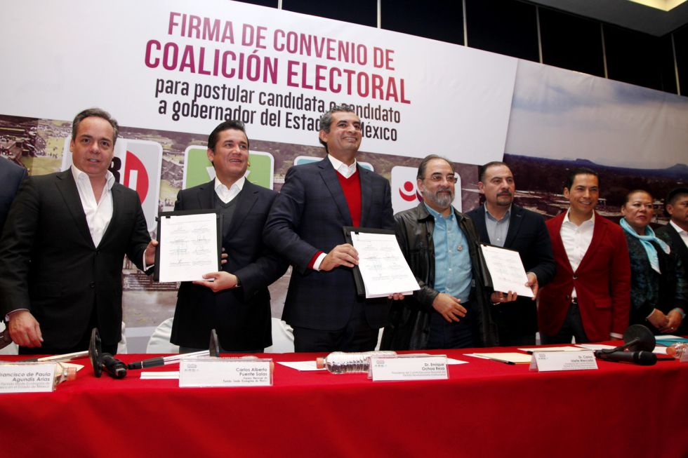 Firman Convenio de Coalición Electoral los partidos PRI, PVEM, Nueva Alianza y Encuentro Social
