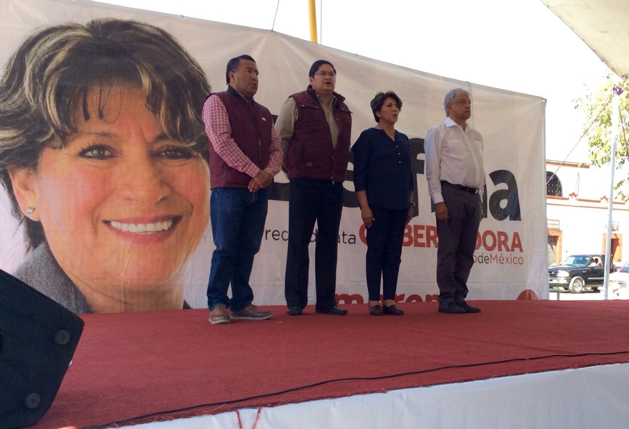 Delfina Gómez precandidata de MORENA a la gubernatura del Edomex visitó municipios del valle de Texcoco. 