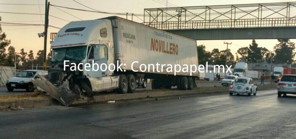 Se registra accidente en la Texcoco-Calpulalpan 