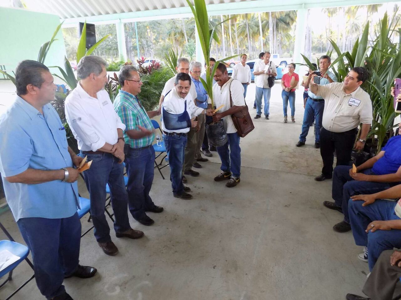Entregan palmas de coco y apoyos económicos a campesinos de Coyuca de Benítez