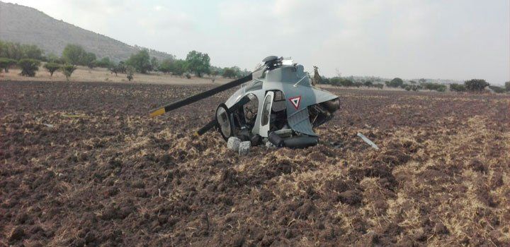 Se desploma helicóptero en Huehuetoca