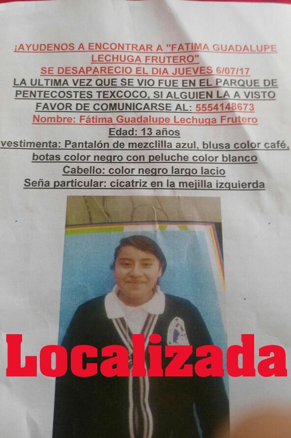 Policía Municipal de Texcoco localiza a menor extraviada