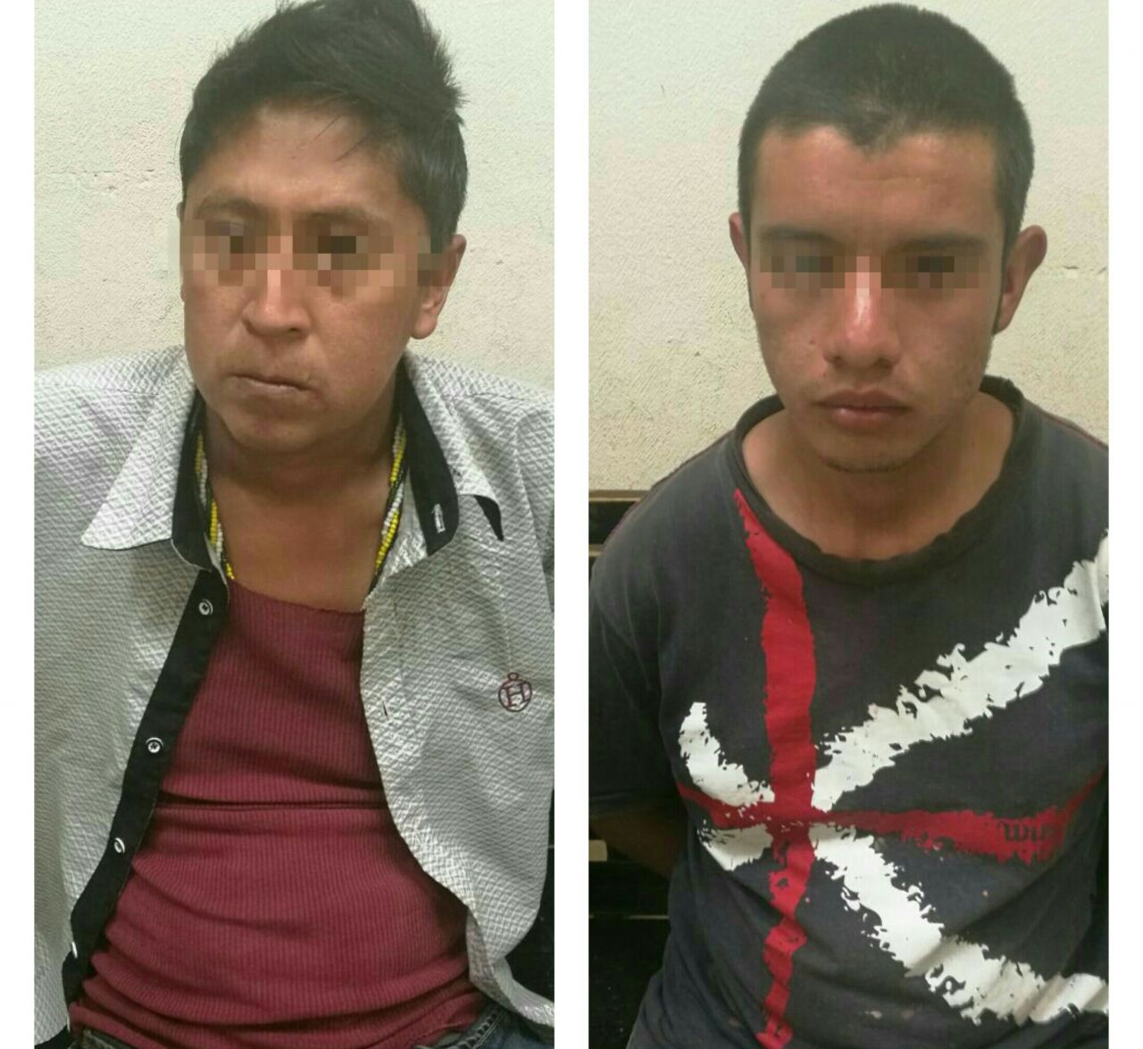 Caen dos presuntos asaltantes a combi de pasajeros en Puerta Texcoco 