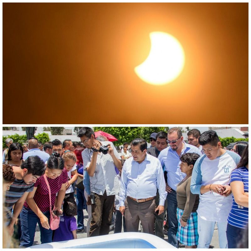 Así observaron y disfrutaron el eclipse los vecinos  de Nezahualcóyotl