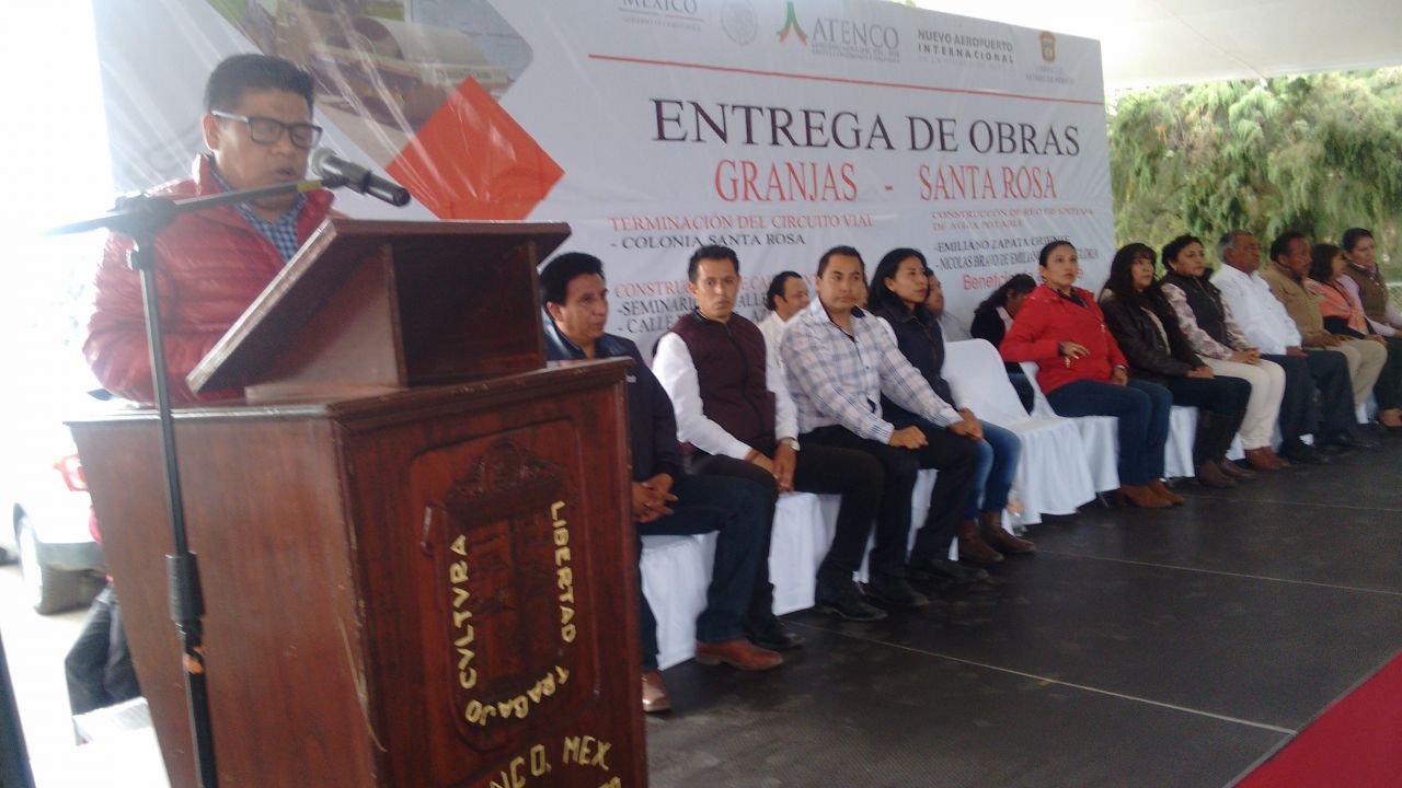Edil de Atenco, entrega obras por más de 4 millones a comunidad de Santa Rosa y Granjas el Arenal