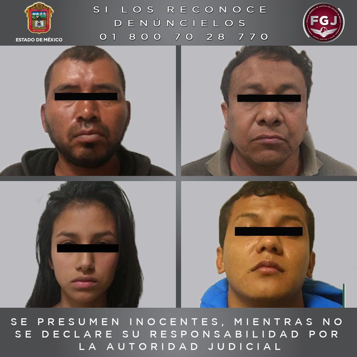 Detienen a cuatro personas investigadas por el secuestro y muerte de un hombre en Texcoco


