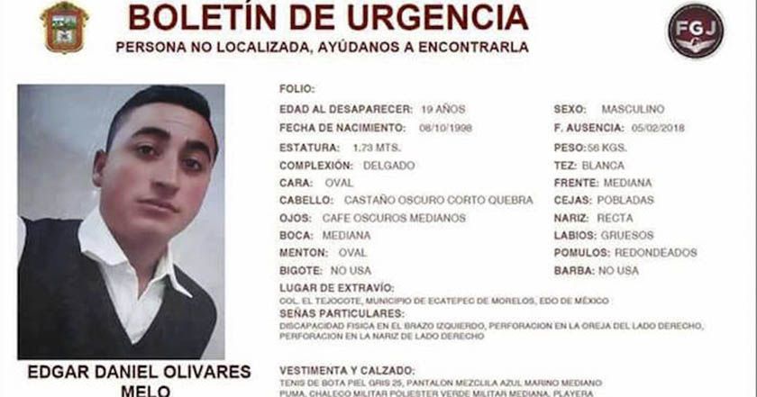 Ayudemos a localizar a Edgar Daniel Olivares Melo se extravió en Ecatepec EDOMEX 