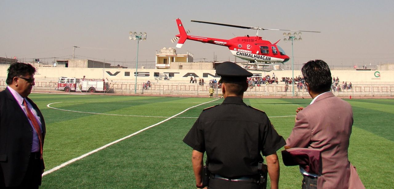Con el nuevo helicóptero el ’Guerrero’ combatirán delincuencia en Chimalhuacán