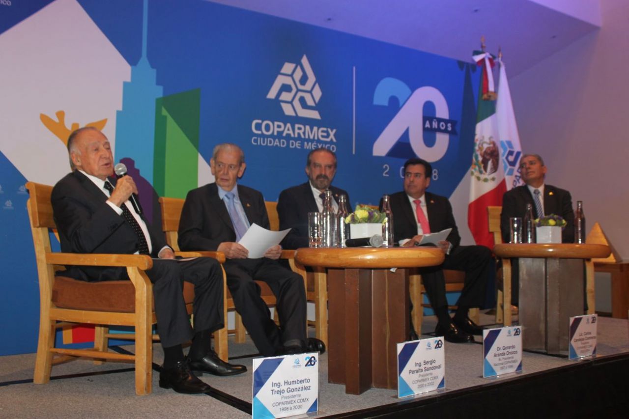 En 20 años COPARMEX CDMX ha incidido en la generación de políticas públicas: Expresidentes.