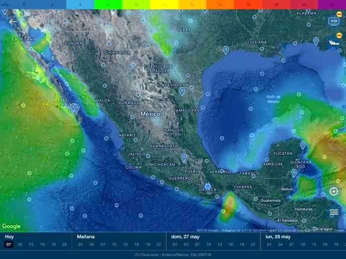 Onda de calor sobre la mayor parte del país y lluvias de muy fuertes a puntuales intensas con tormentas eléctricas en la península de Yucatán y sureste de México