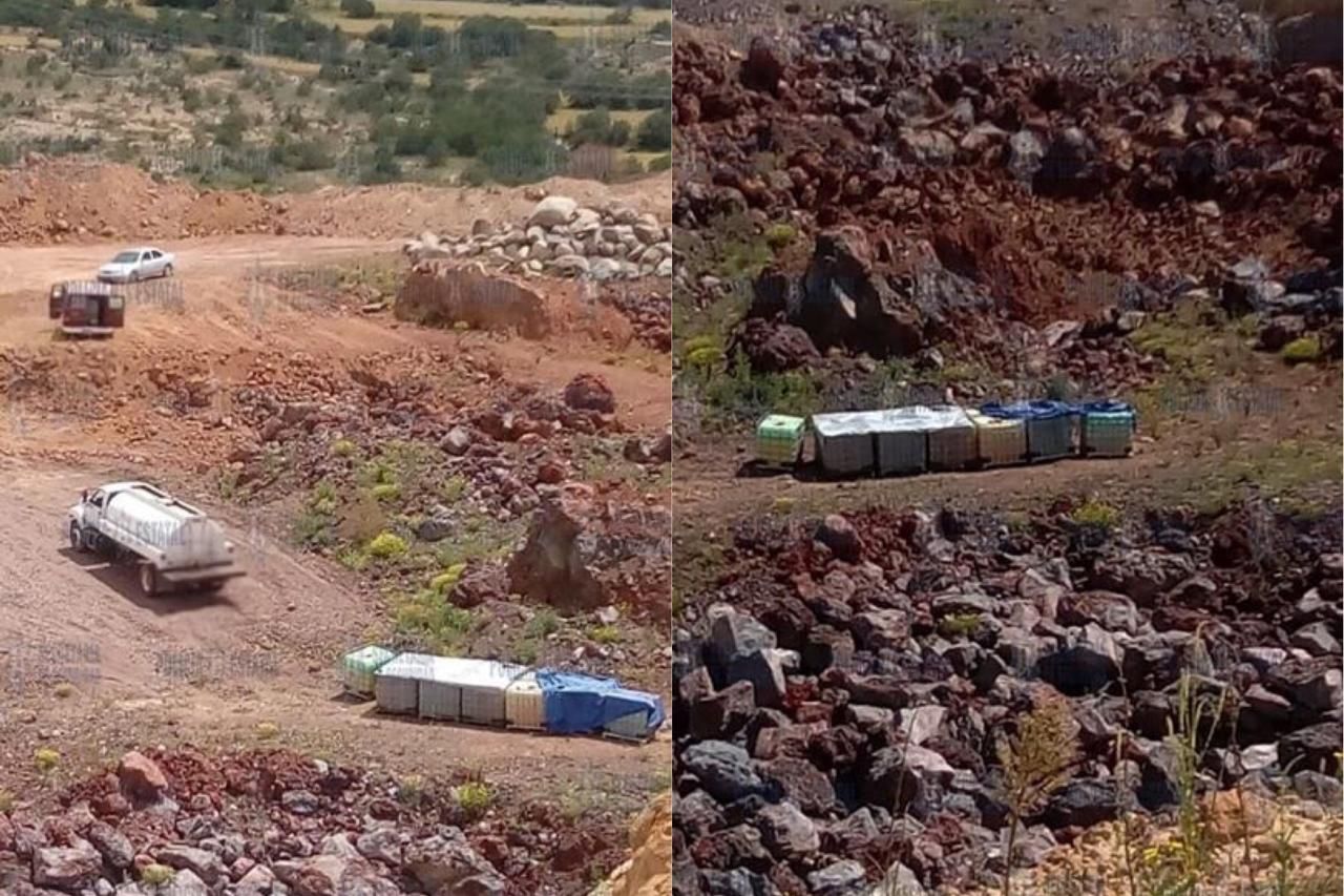 Esconden camionetas con huachicol en mina de Tepetlaoxtoc