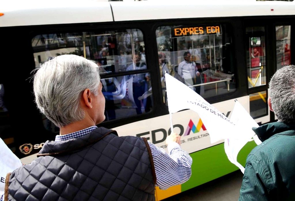 Alfredo del Mazo pone en operación la línea exprés Lechería-Las Américas y estación de retorno oriente del mexibús