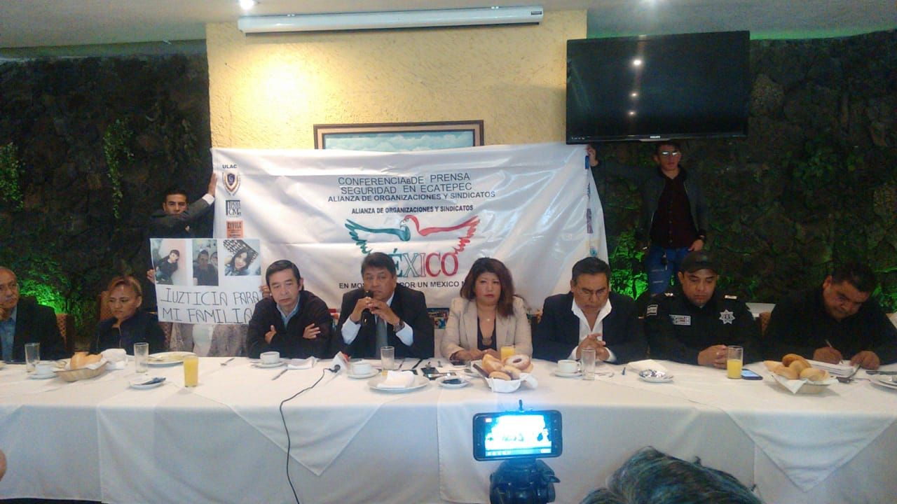 Justicia en Ecatepec exige la  Alianza de Organizaciones y Sindicatos.