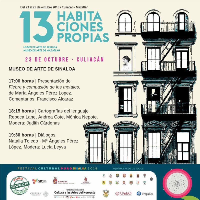 Este martes 23 de octubre inicia el Encuentro Literario 13 Habitaciones Propias