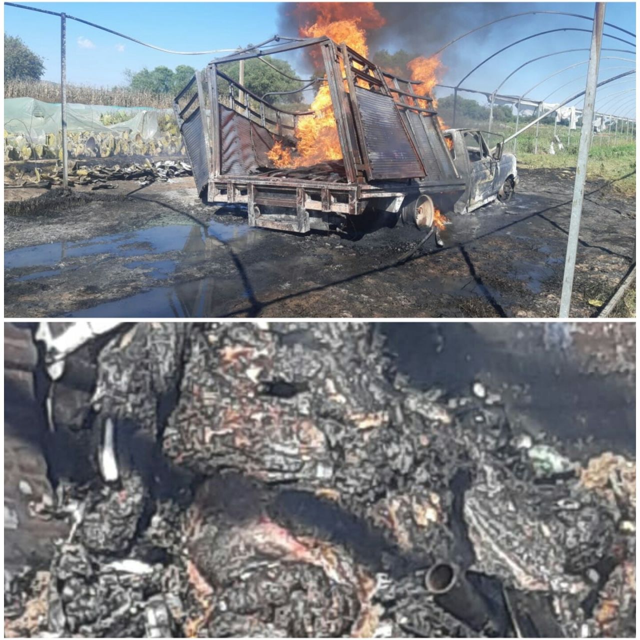 Un muerto al explotar una camioneta cargado con gasolina robada en San Martín de las Pirámides