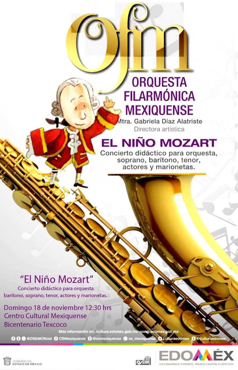 Presenta filarmónica mexiquense concierto didáctico "El Niño Mozart"