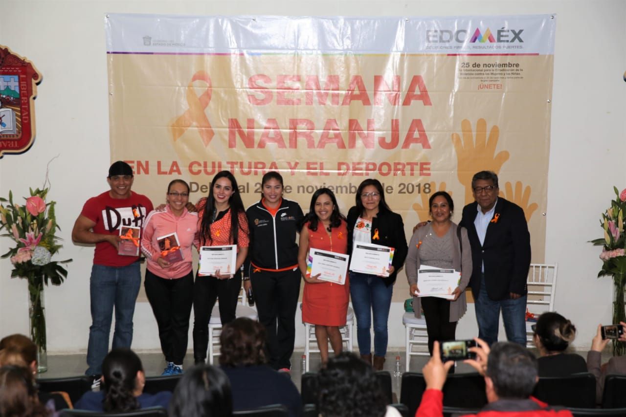Participan deportistas mexiquenses en charla durante la semana naranja 