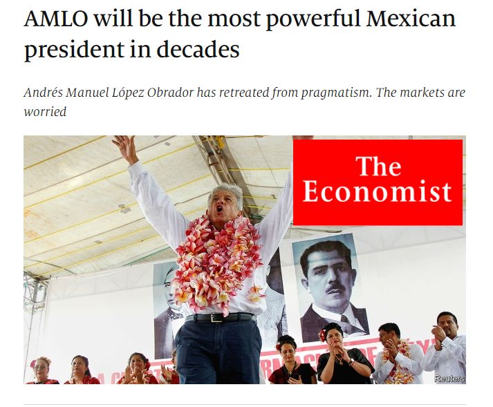 AMLO será el presidente mexicano más poderoso en décadas: The Economist