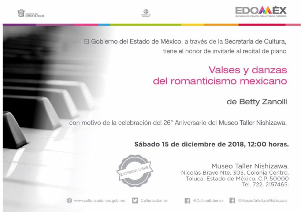 Celebra Betty Zanolli Favila concierto de piano