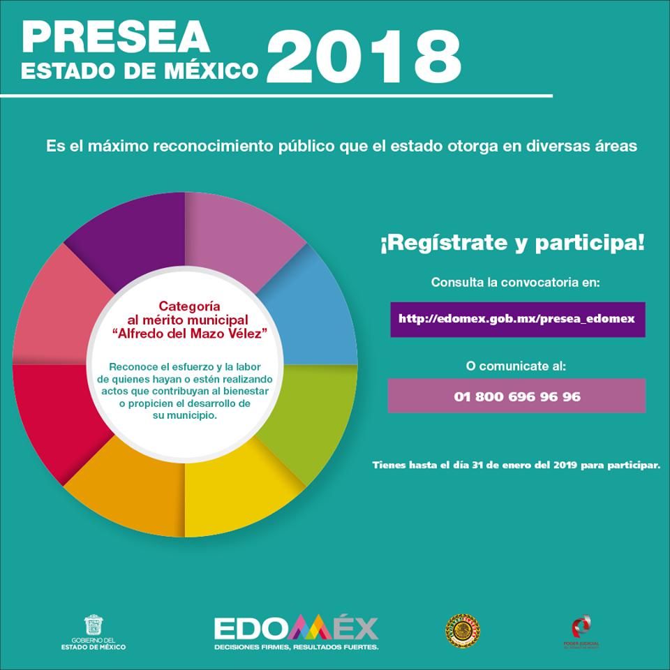 Exhorta SEDUYM a participar para obtener la presea Estado de México 2018 al mérito municipal "ALFREDO del Mazo Vélez"