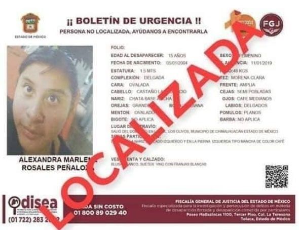 Falso el reporte de joven extraviada en Chimalhuacán