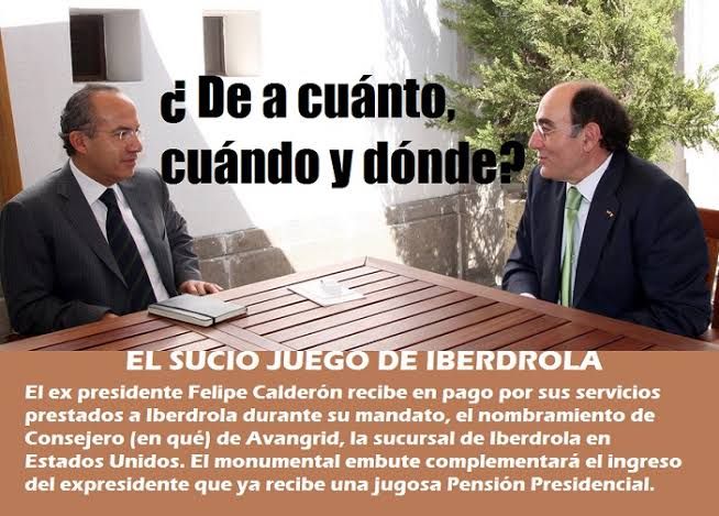 Otra de Calderón: benefició a Iberdrola y ahora cobra como consejero