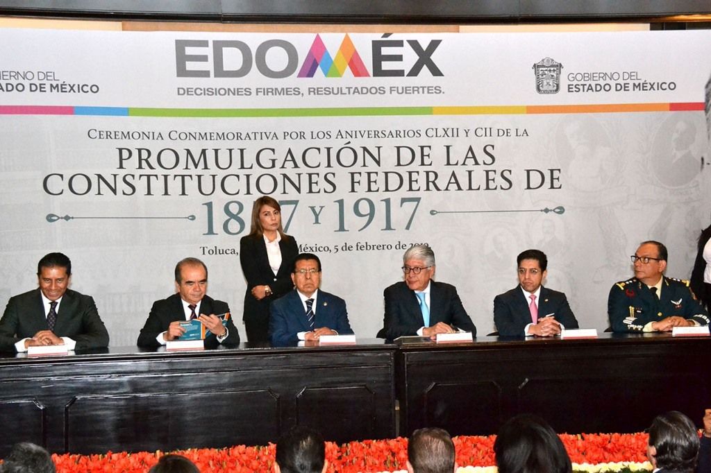 El Estado de México conmemora el 162 y 102  años de la promulgación de las constituciones federales