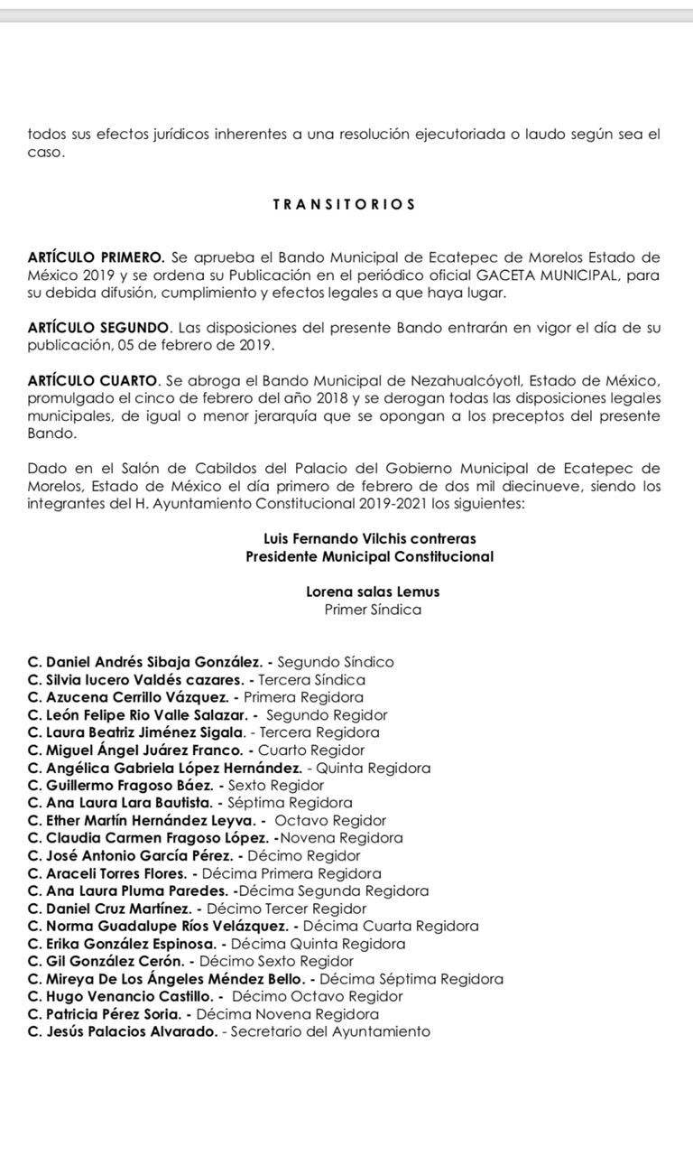 Increíble!!, El cabildo de Ecatepec abroga el bando municipal de Nezahualcóyotl?.
