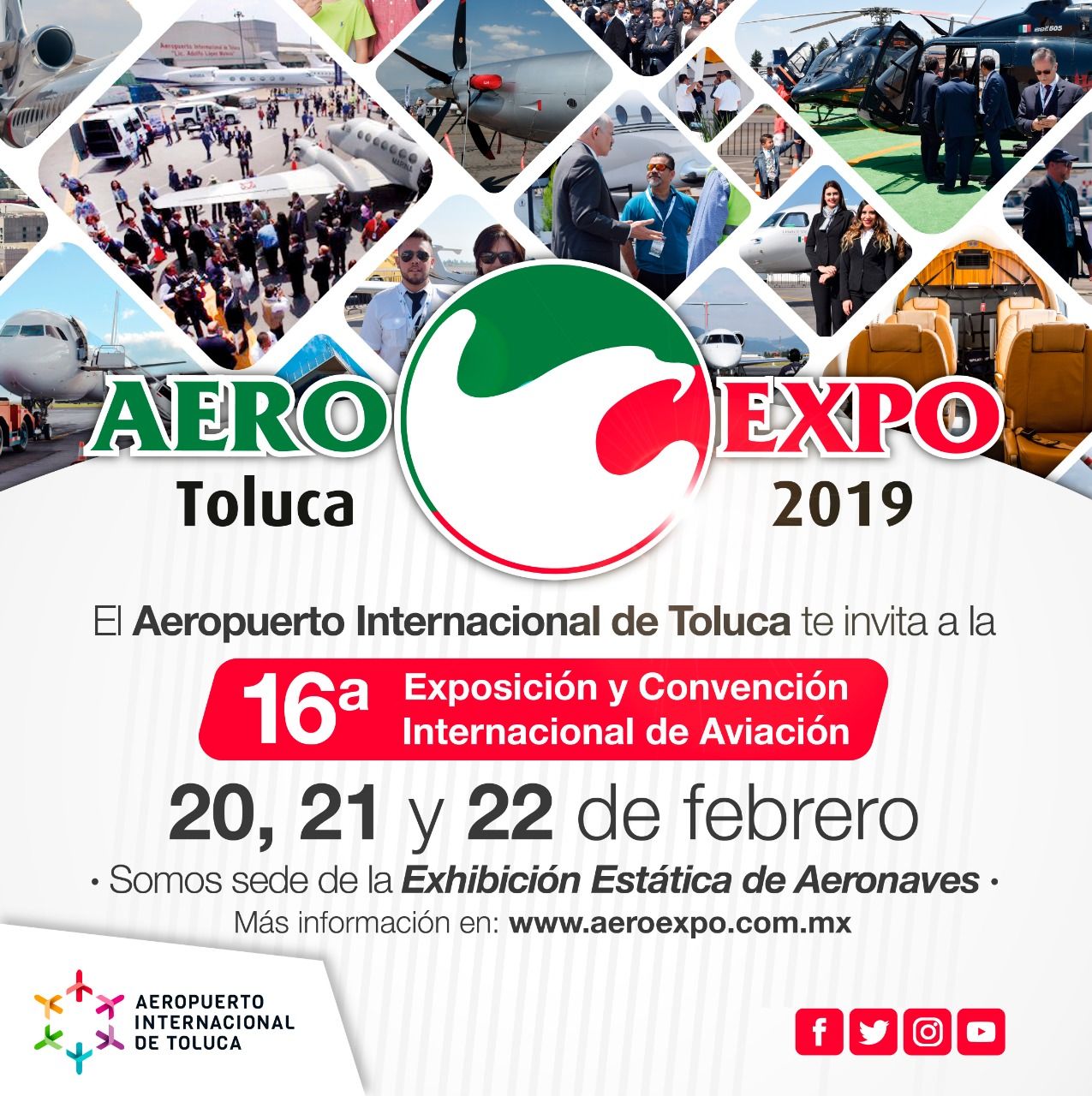Aeropuerto internacional de Toluca sede de "Aeroexpo 2019".