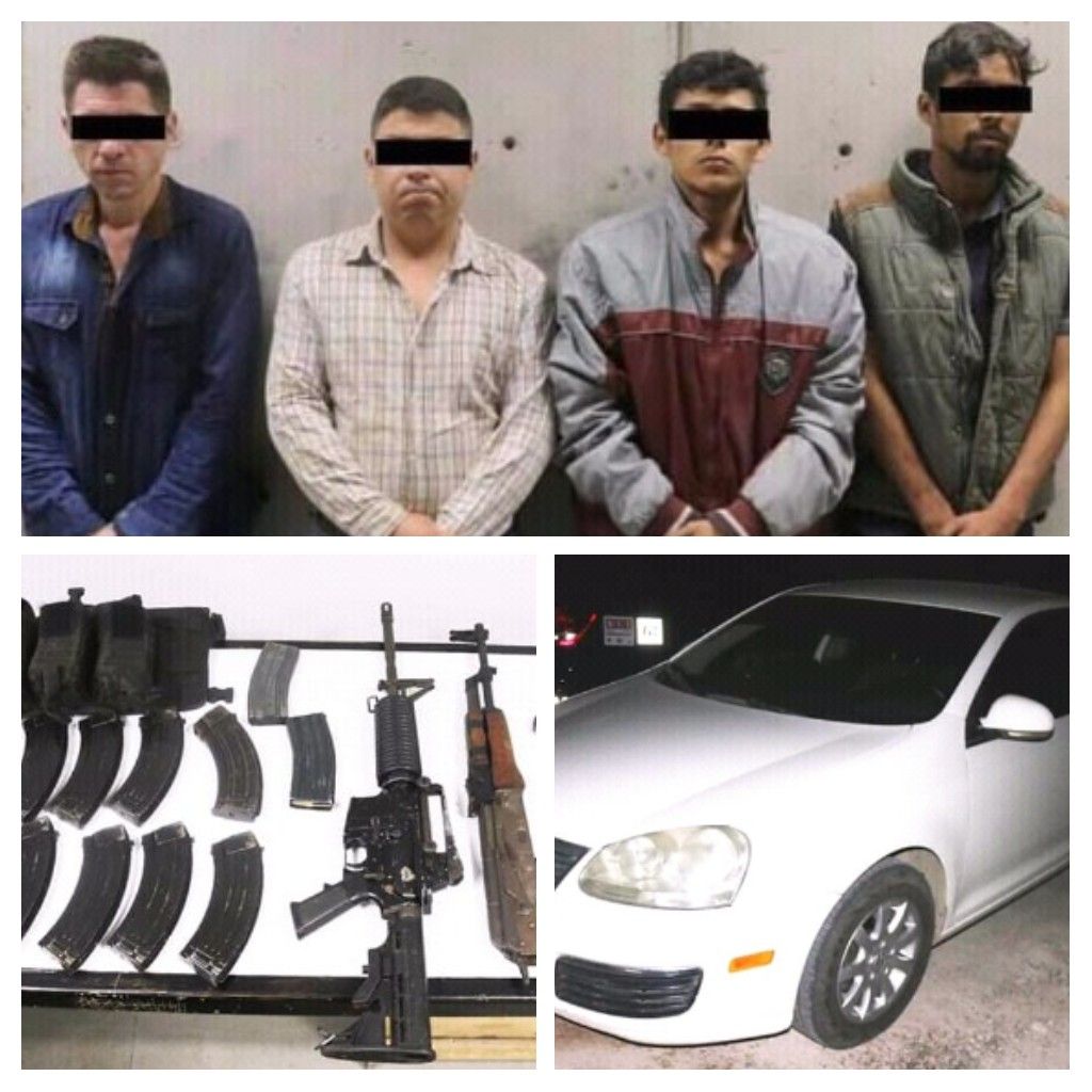 Caen cuatro sujetos fuertemente armados en Tianguistengo Hidalgo.
