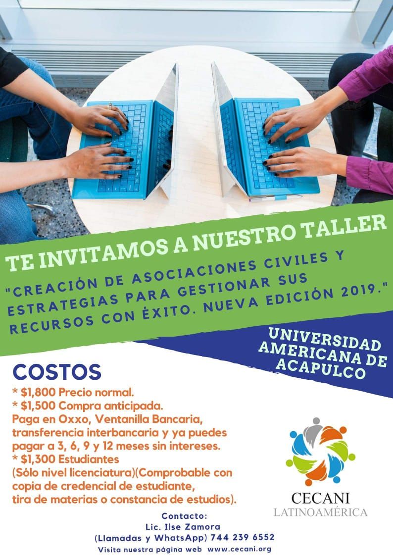 Realizarán interesante curso dirigido a asociaciones civiles en Acapulco 