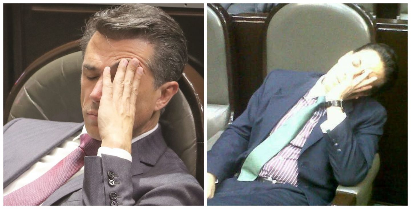Capta El Universal a Sergio Mayer durmiendo cual Fayad en el senado
