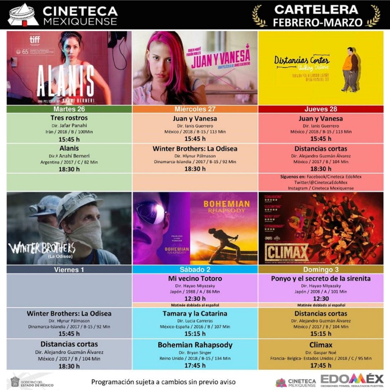 Cineteca mexiquense ofrece lo mejor de la muestra nacional e internacional de cine.