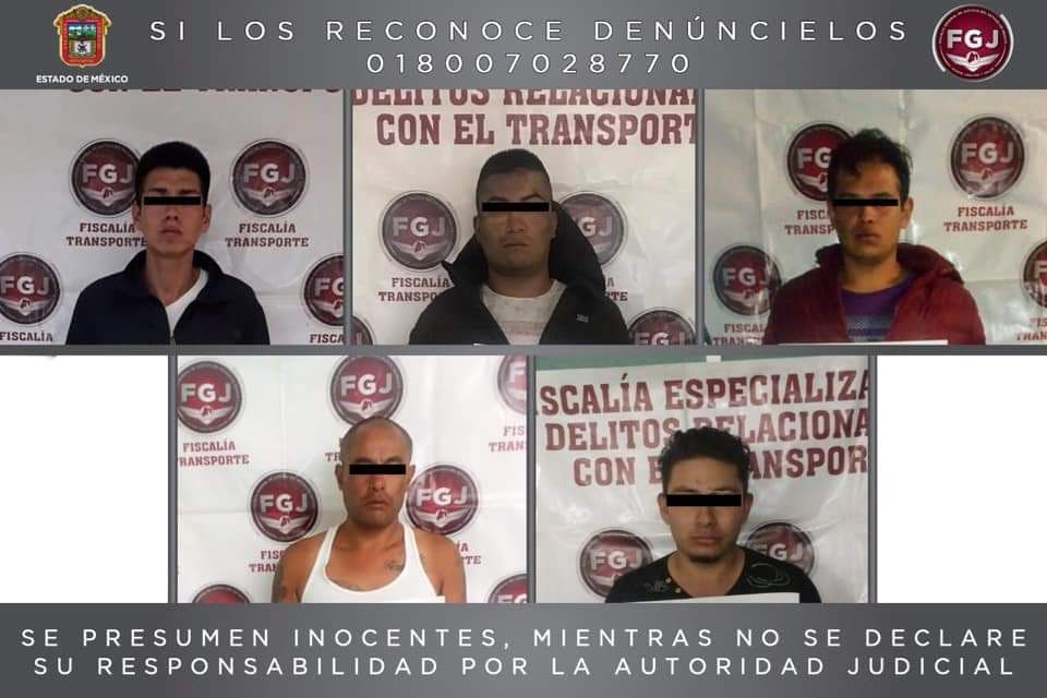 Detienen a seis asaltantes de transporte público en Texcoco y Ecatepec