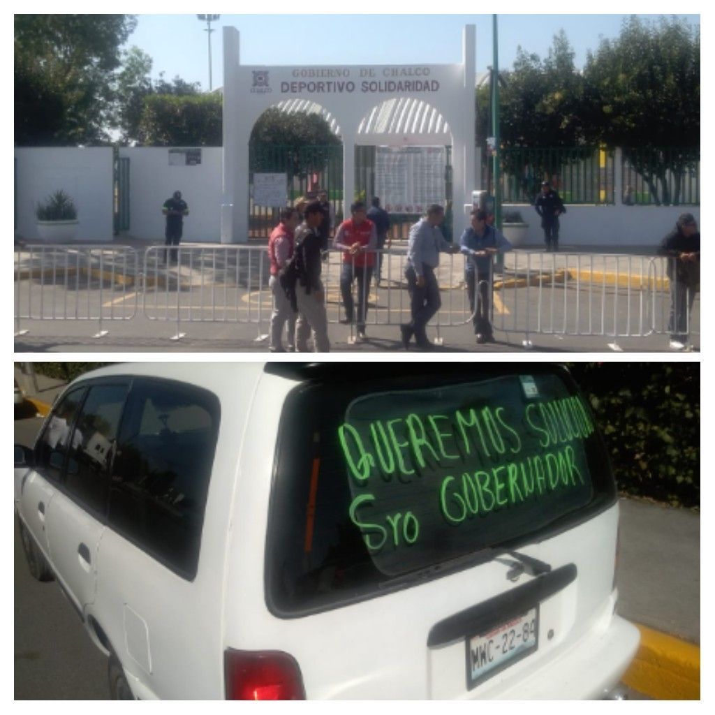 Taxistas reciben a gobernador Alfredo Del Mazo con un bloque en sí visita a Chalco 
