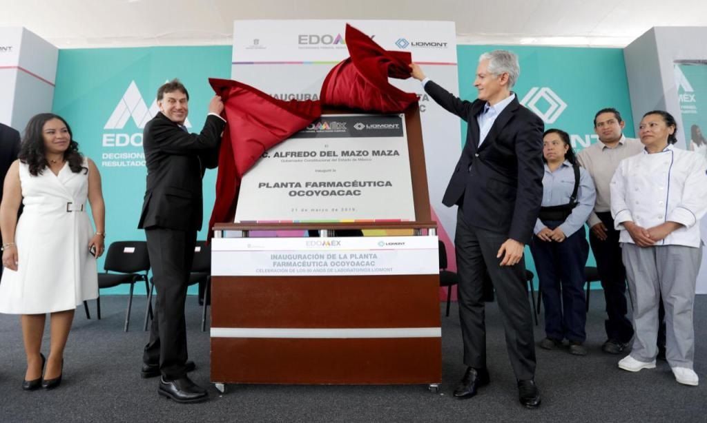 
Del Mazo inaugura primera planta de Laboratorios Liomont en el Edomex