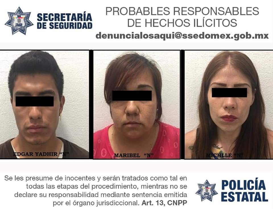 Detienen a dos mujeres y un hombre por robo en Ecatepec