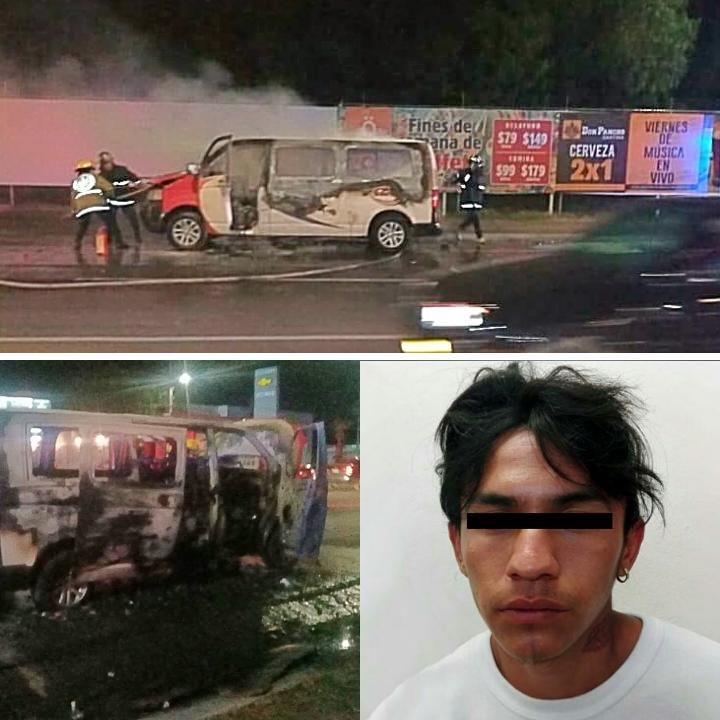Detienen a sujeto por incendiar transporte público en Tecámac