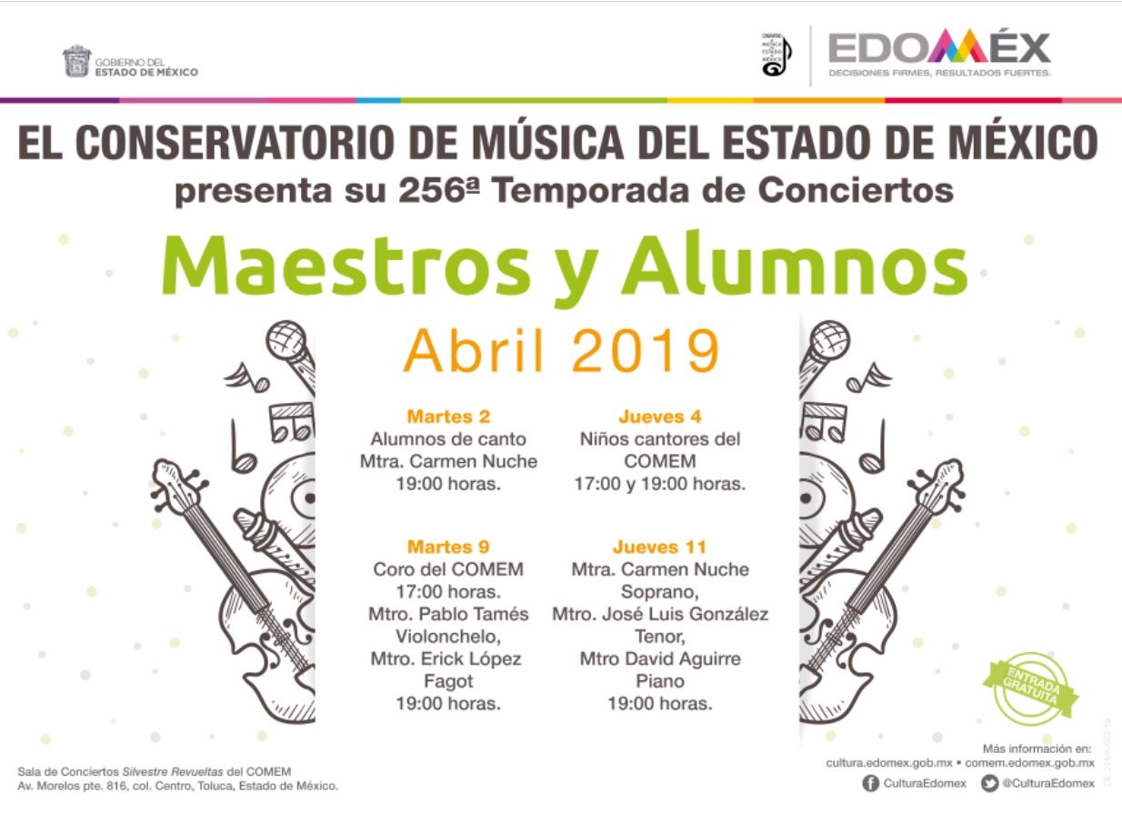  Declaran lista la 256 temporada de conciertos del conservatorio de música del estado de Mex 
