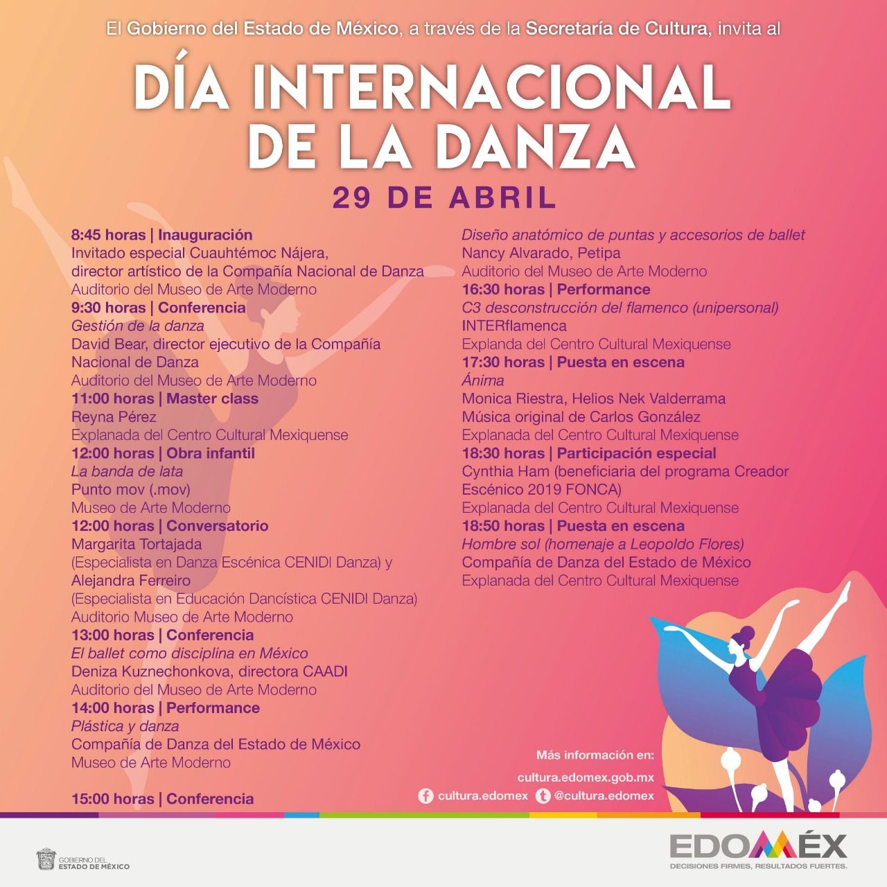 Ofrece secretaria de cultura jornada de actividades en el día internacional de la danza 