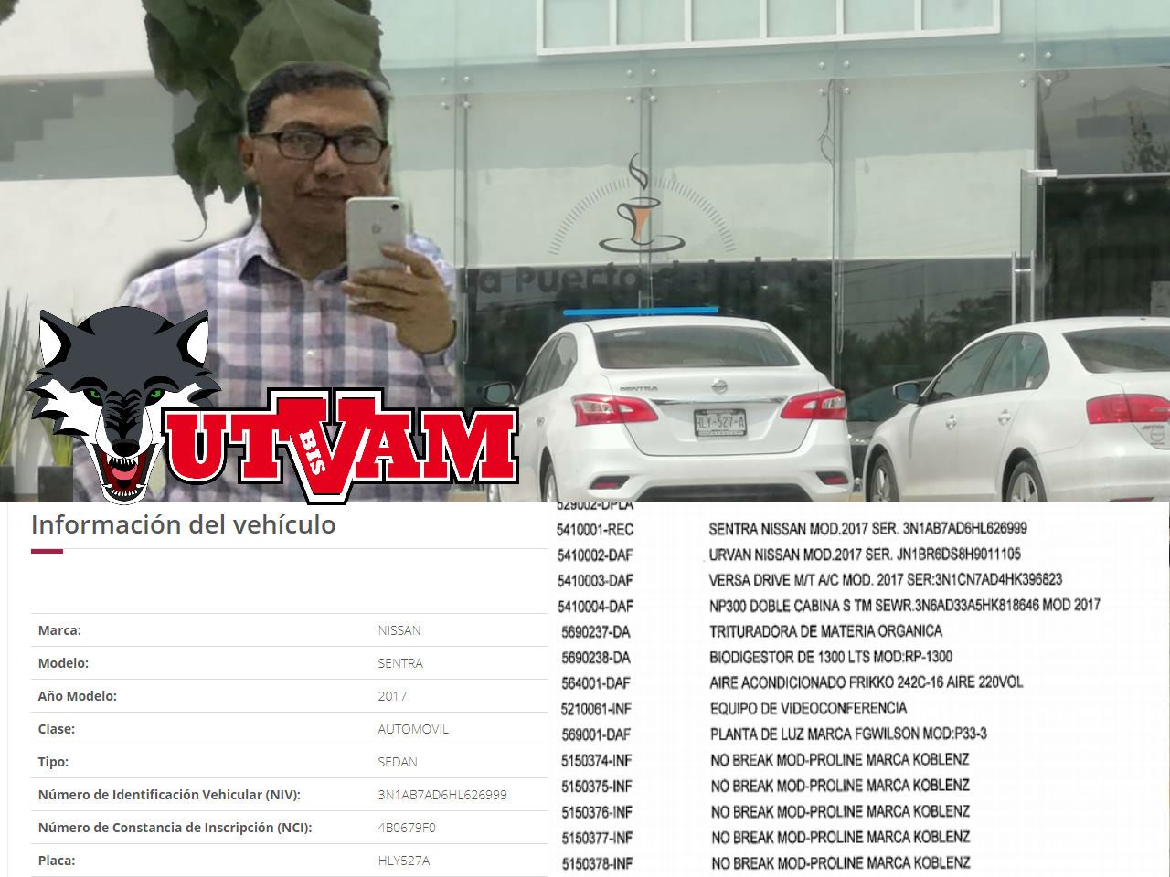Usa rector de UTVAM vehículos oficiales para atender su negocito en Pachuca