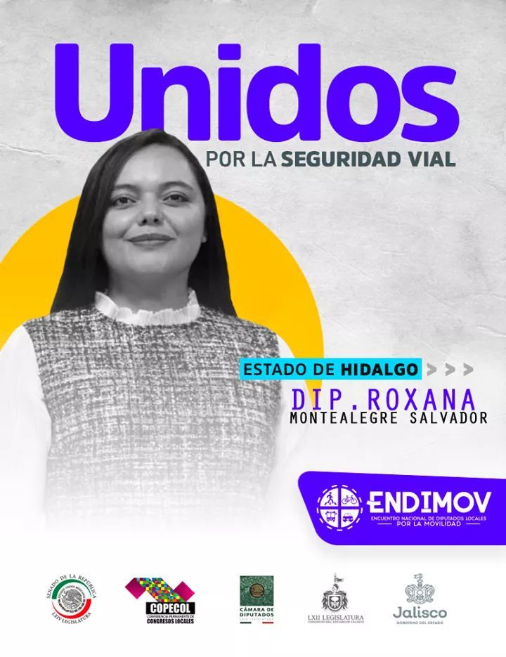 Participará Roxana Montealegre en el Encuentro Nacional de Movilidad, representando al congreso de Hidalgo.