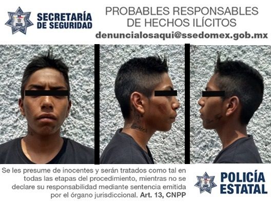 
Aprehende Secretaría Seguridad  a presunto  narcomenudista en Chalco 