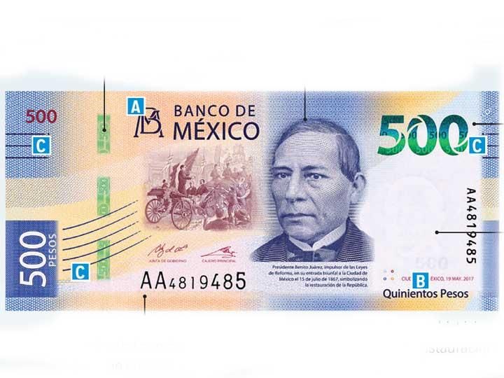 Billete de 500 pesos mexicanos, uno de los más bonitos del mundo
