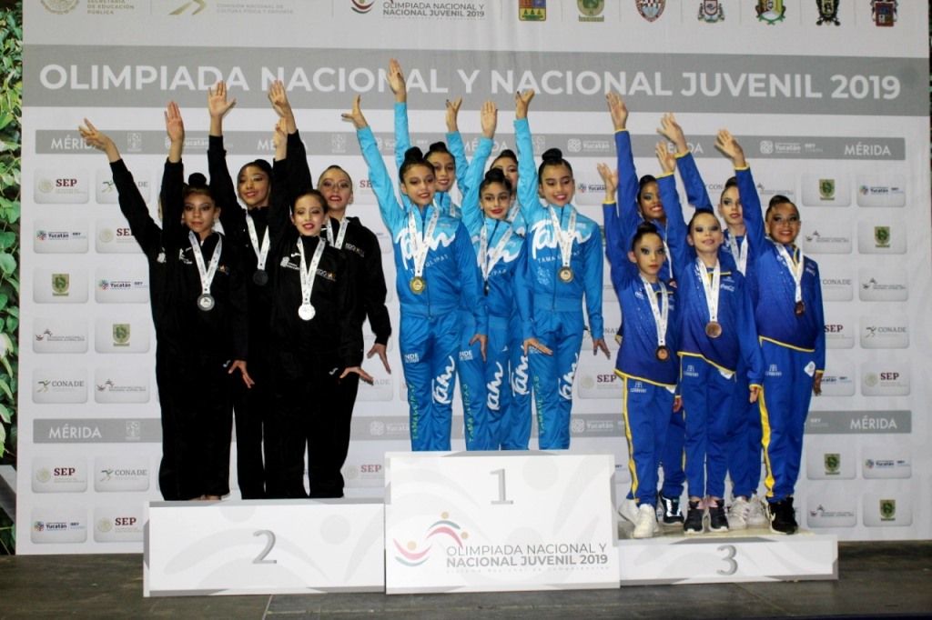El equipo mexiquense de gimnasia  rítmica destaca en olimpiada nacional 2019